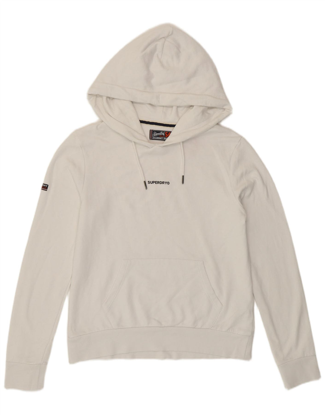 SUPERDRY Womens Hoodie Jumper UK 10 Small White Cotton Vintage Superdry and Second-Hand Superdry from Messina Hembry 