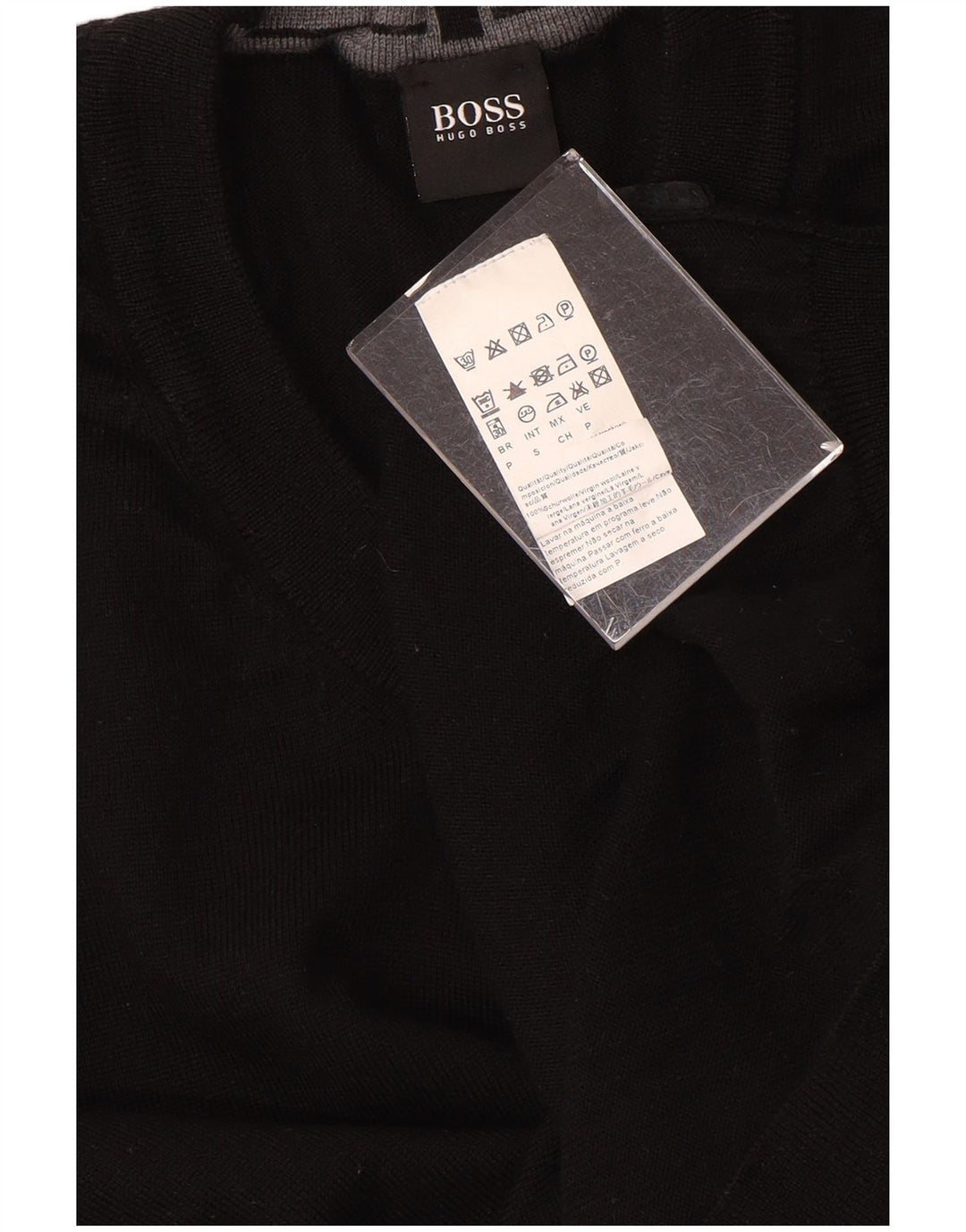 Hugo Boss Herre V-hals sweater lille sort uld