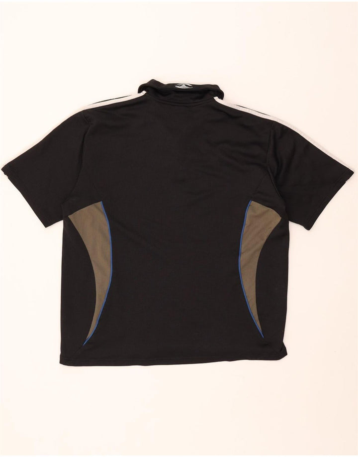ADIDAS New Zealand Polo Shirt til mænd UK 44/46 Large Black Colourblock