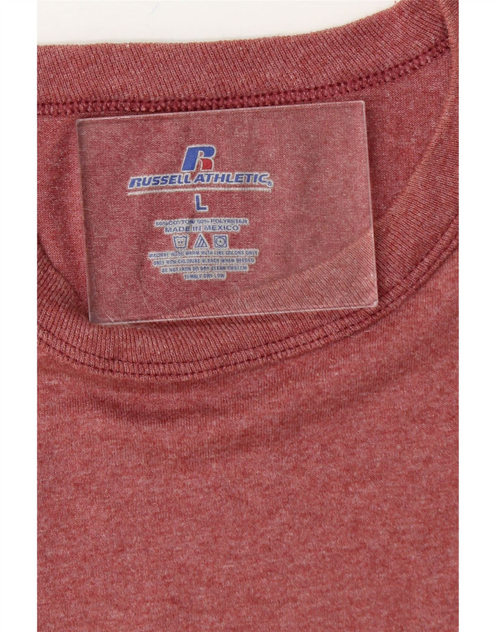 RUSSELL ATHLETIC Mens T-Shirt Top Large Maroon Cotton Vintage Russell Athletic and Second-Hand Russell Athletic from Messina Hembry 