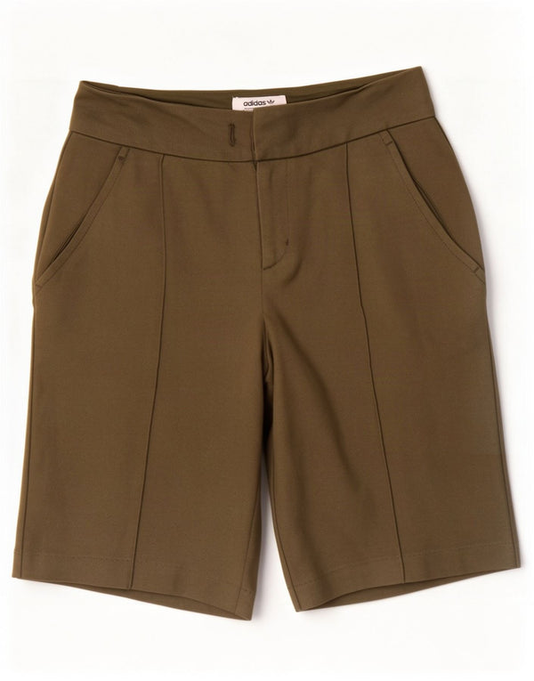 Adidas højtaljede grafiske bermudashorts til damer US 2 2XS W26 Grøn bomuld
