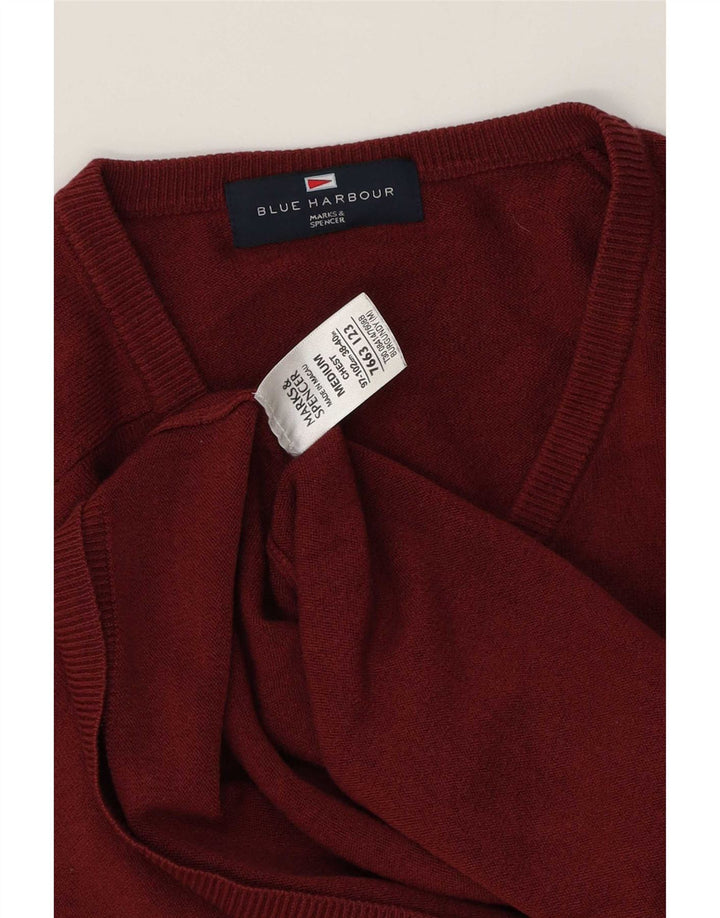 Marks & Spencer Herre Blue Harbor V-hals sweater Medium Burgundy
