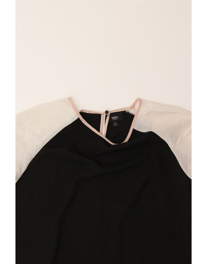 MOSSIMO Womens Blouse Top UK 10 Small Black Colourblock Polyester Vintage Mossimo and Second-Hand Mossimo from Messina Hembry 