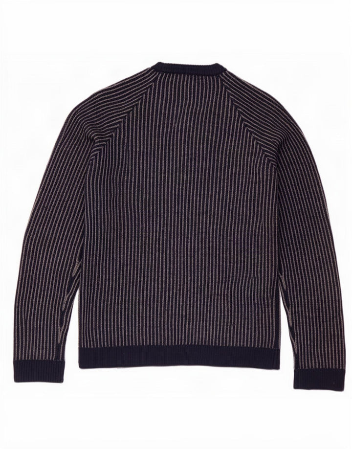 Cos Herre rund hals sweater lille marineblå stribet uld