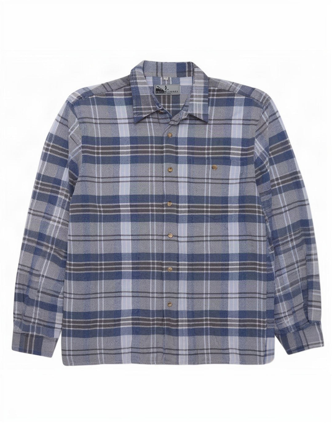 Fellini herre flannelskjorte 2XL blå ternet bomuld