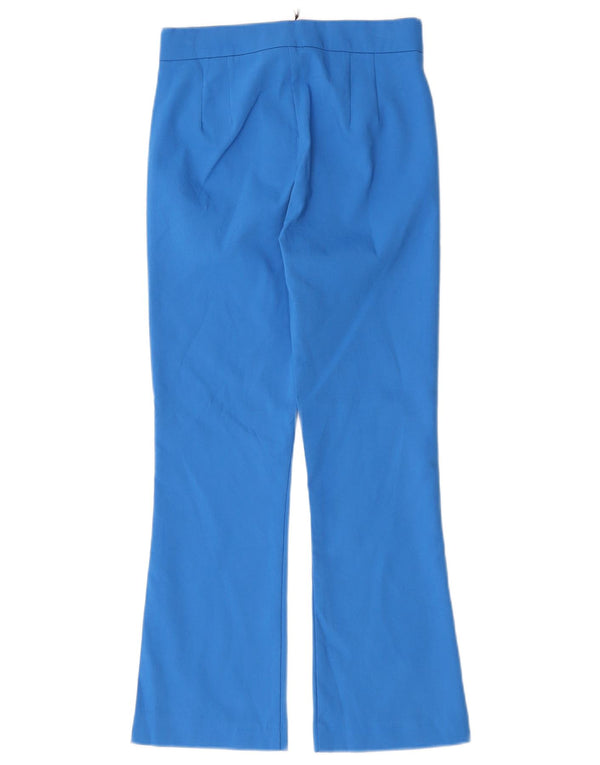 ZARA Dame Højtalje Bootcut Casual Bukser XS W24 L26 Blå Bomuld