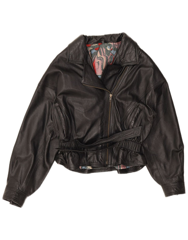 Yessica Womens Biker Læderjakke EU 38 Medium Sort Læder