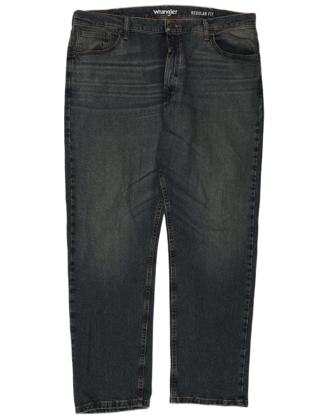 Wrangler Herre Regular Fit Straight Jeans W40 L30 Blå Bomuld