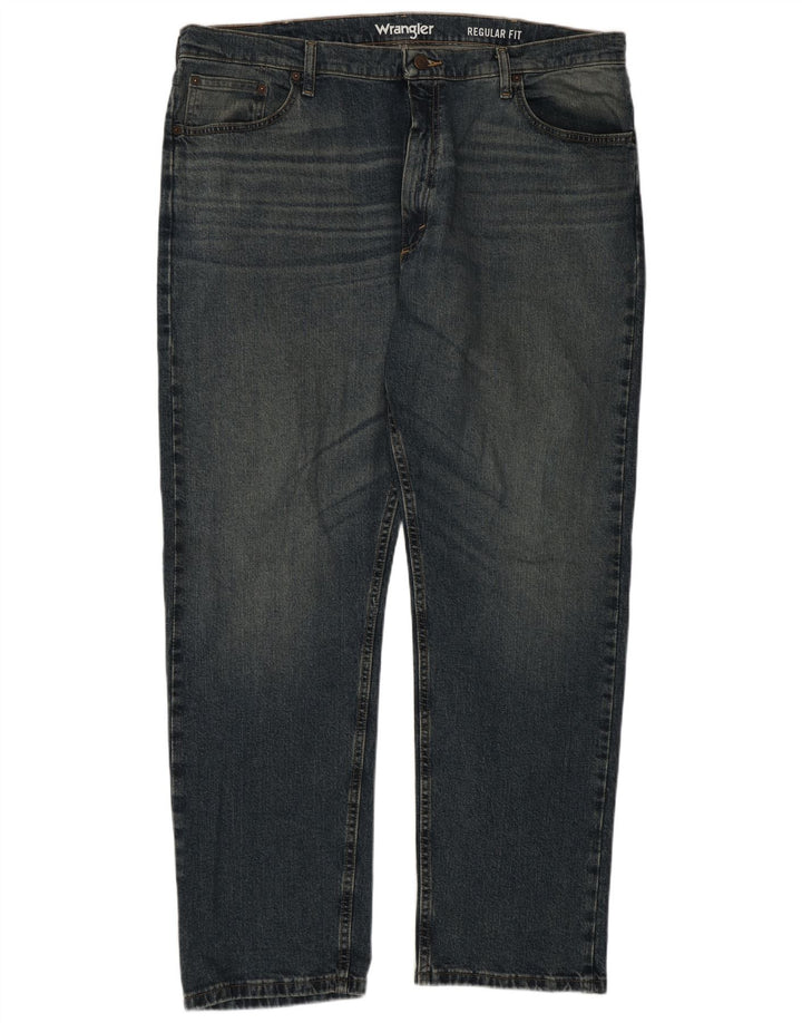 Wrangler Herre Regular Fit Straight Jeans W40 L30 Blå Bomuld