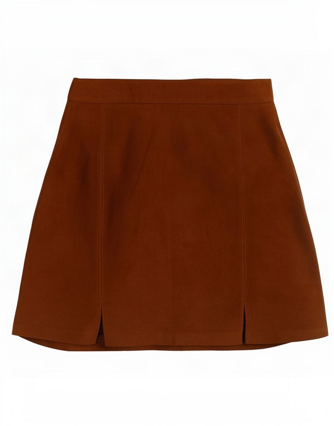 Conbipel Dame Ruskind Mini Nederdel IT 44 Medium W28 Brunt Læder