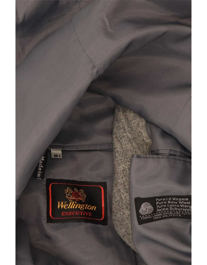 Wellington Herre 2-knaps blazerjakke UK 38 Medium Grey Flecked Wool