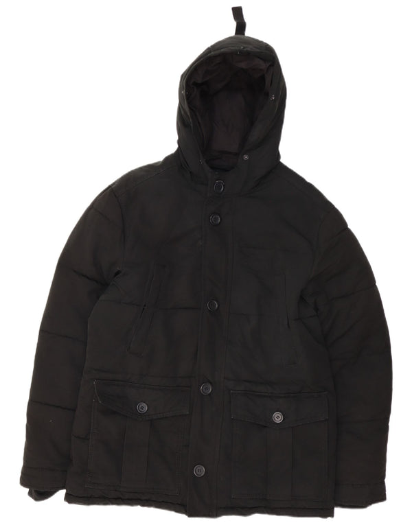Zara Herre hættepolstret jakke UK 38 Medium Sort
