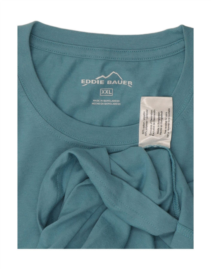 EDDIE BAUER Herre T-Shirt Top 2XL Blå Bomuld