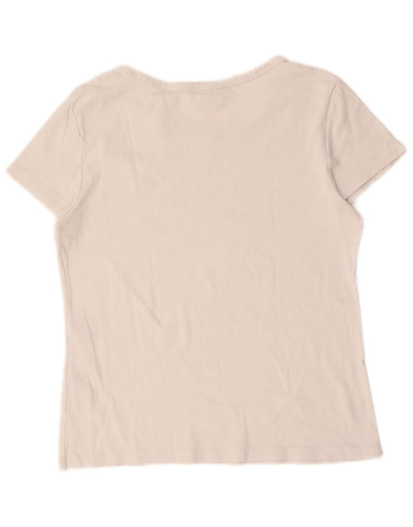 Levi's Dame T-Shirt Top UK 14 Stor Hvid Bomuld
