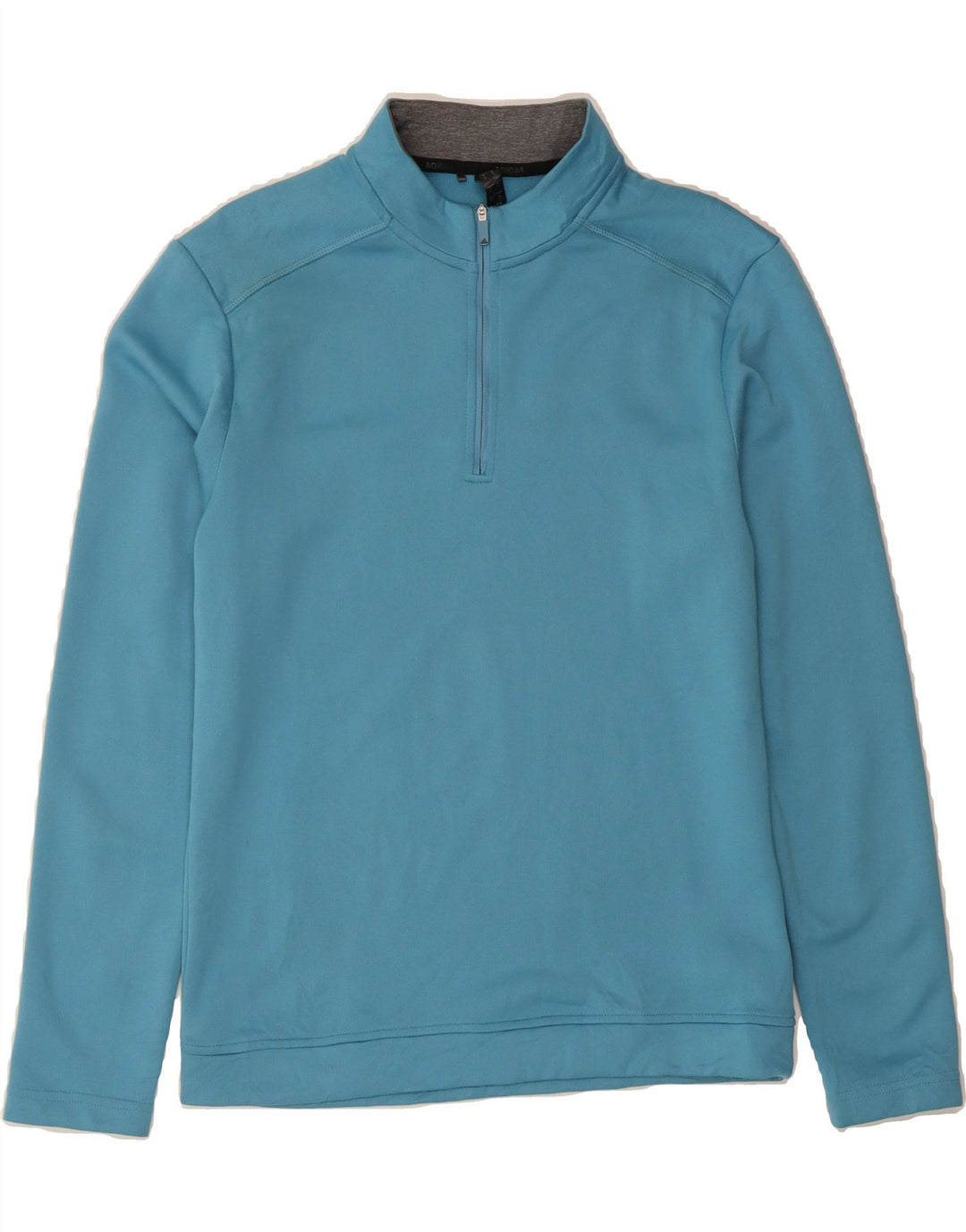 ADIDAS Mens Zip Neck Sweatshirt Jumper Small Blue Polyester Vintage Adidas and Second-Hand Adidas from Messina Hembry 