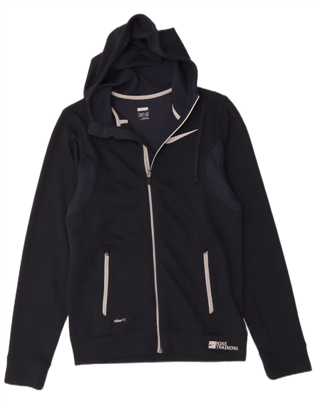 Nike Hættetrøje med lynlås til mænd UK 34/36 Lille marineblå polyester