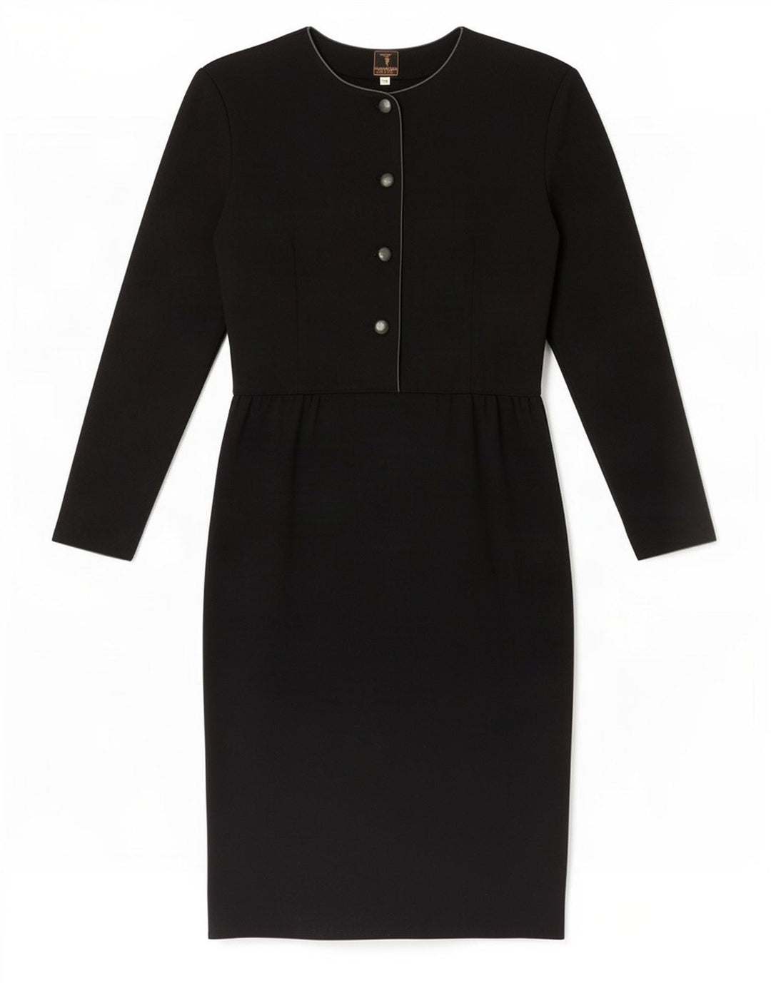 Trussardi Dame Langærmet Skede Kjole IT 42 Medium Sort