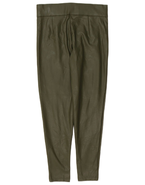 Marks & Spencer Dame imiteret læder Leggings UK 10 Lille grøn polyester