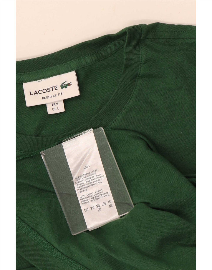 Lacoste Herre Regular Fit T-Shirt Top Størrelse 5 Stor Grøn Bomuld