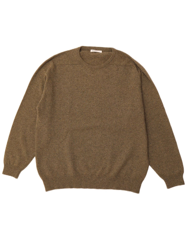 JOHNSTONS Herre Crew Neck Jumper Sweater IT 50 Medium Khaki Cashmere