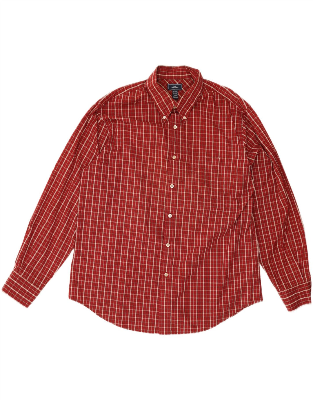 DOCKERS Mens Shirt Size 17 1/2 XL Red Check Cotton Vintage Dockers and Second-Hand Dockers from Messina Hembry 