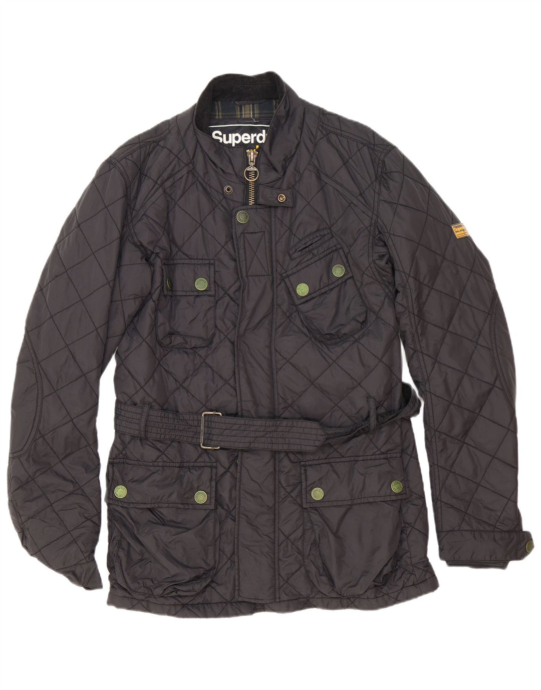 Superdry Quiltet racerjakke til mænd UK 42 XL sort nylon