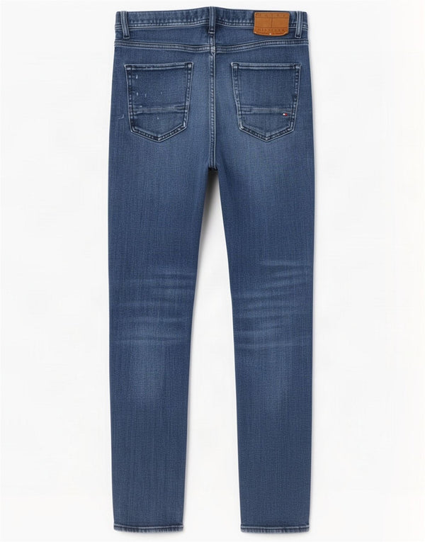 Tommy Hilfiger Mens Layton Distressed Skinny Jeans W32 L34 Blue Cotton