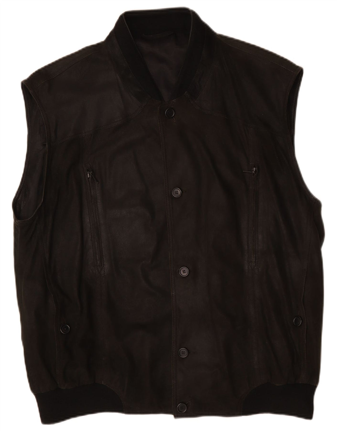 Striwa Herre Læder Gilet IT 58 4XL Sort Læder