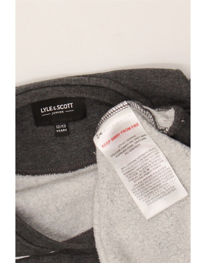 Lyle & Scott Boys Grafisk Sweatshirt Jumper 12-13 år Grå bomuld