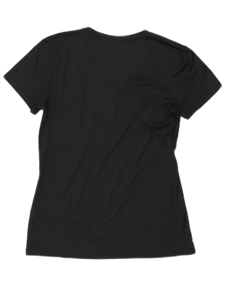 NIKE Dame Purdue Grafisk T-Shirt Top UK 12 Medium Sort