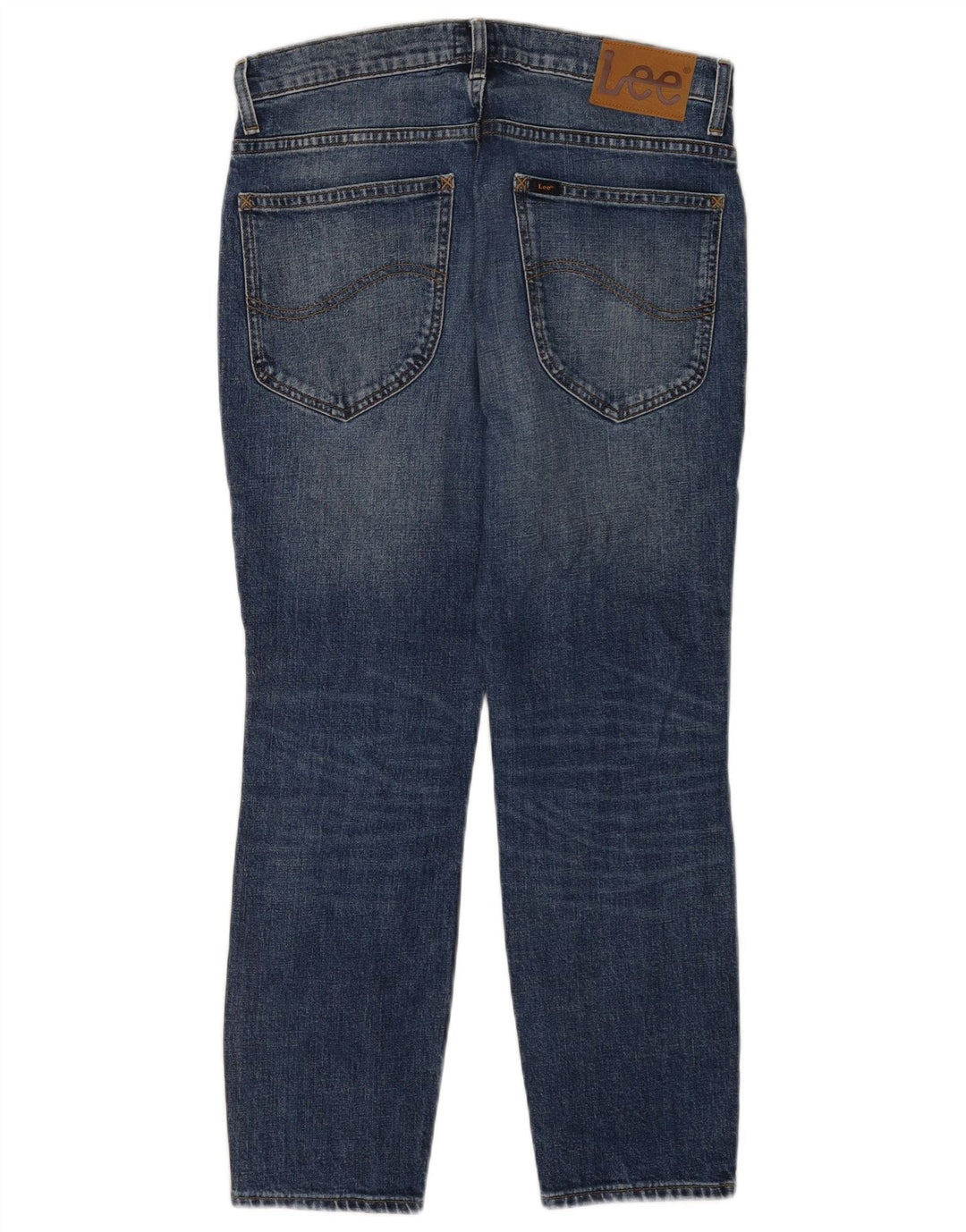 Lee Mens Rider Cropped Jeans W31 L25 blå bomuld