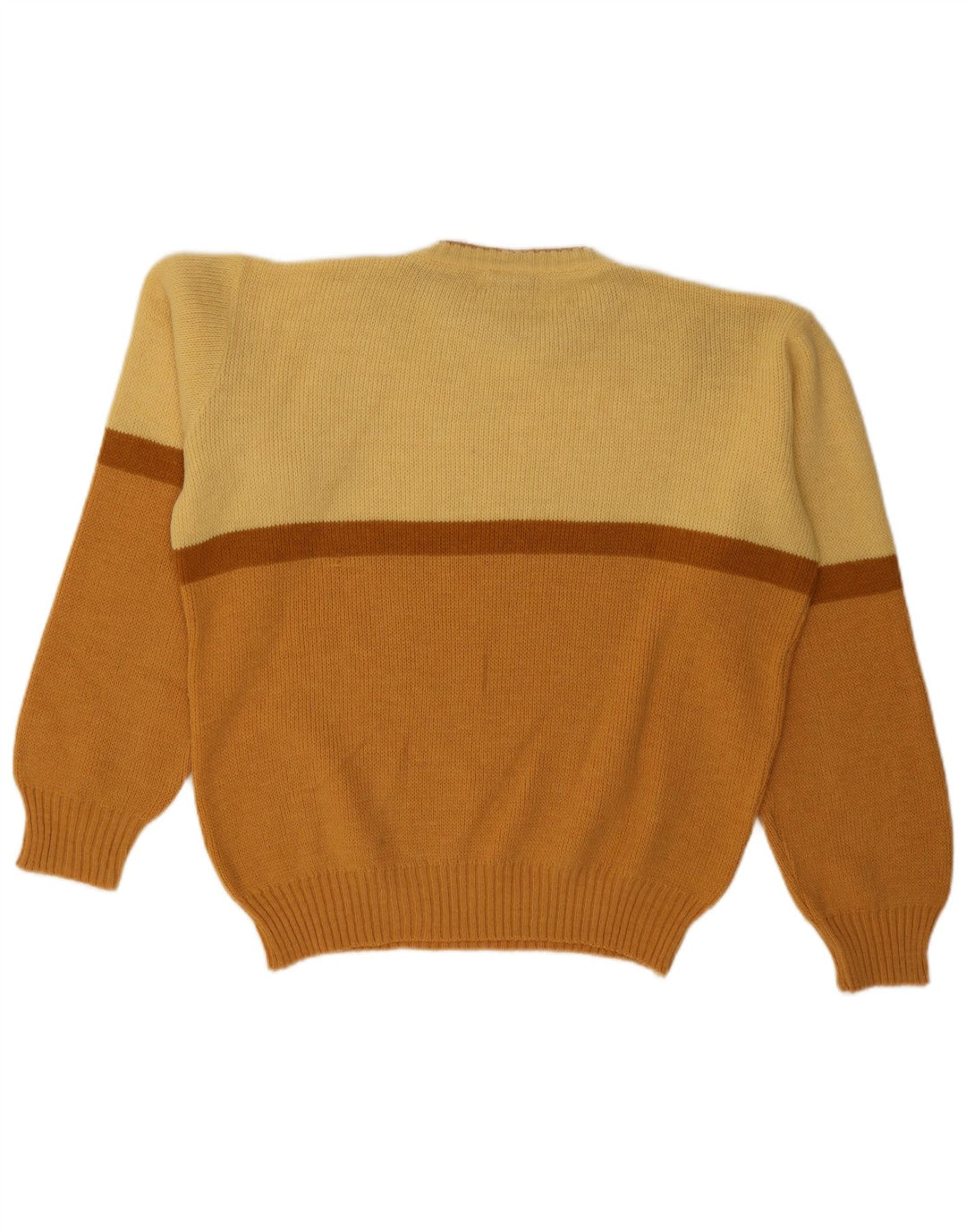 Wrangler Herre Crew Neck trøje Sweater Large Orange Colourblock Polyacryl
