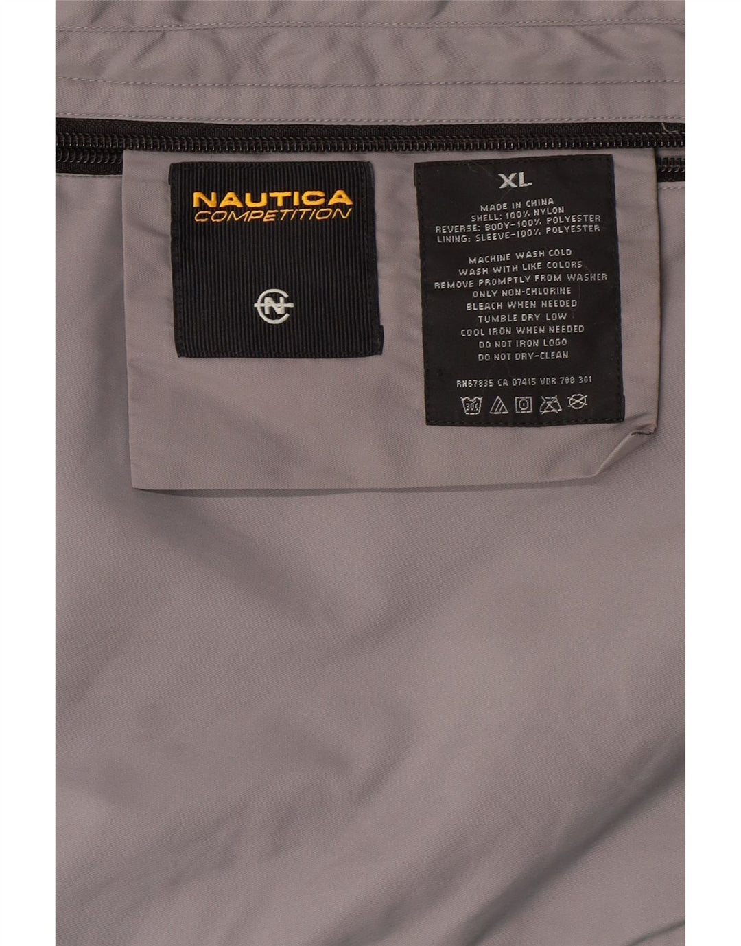 NAUTICA Mens Reversible Jacket UK 42 XL Grey Colourblock Nylon