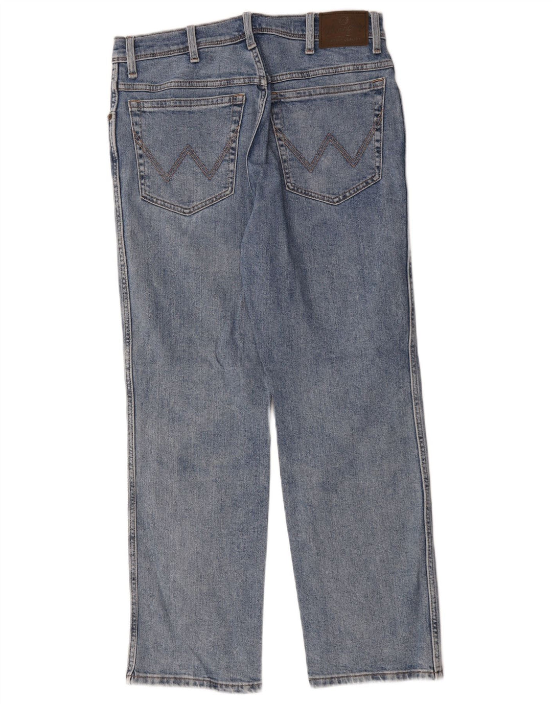 Wrangler Herre Regular Straight Jeans W33 L30 Blå Bomuld