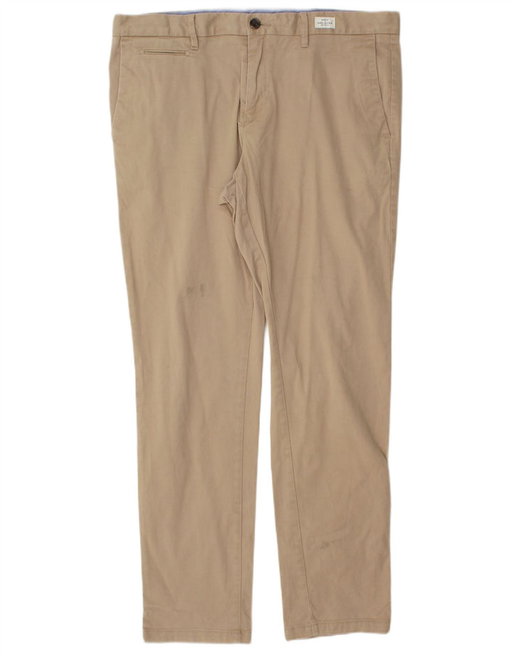 TOMMY HILFIGER Slim Chino Bukser til mænd W36 L32 Beige Bomuld