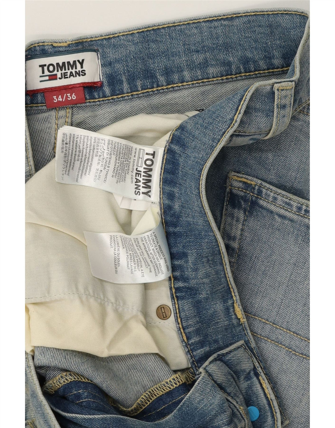 TOMMY HILFIGER Straight jeans til mænd W34 L36 blå bomuld