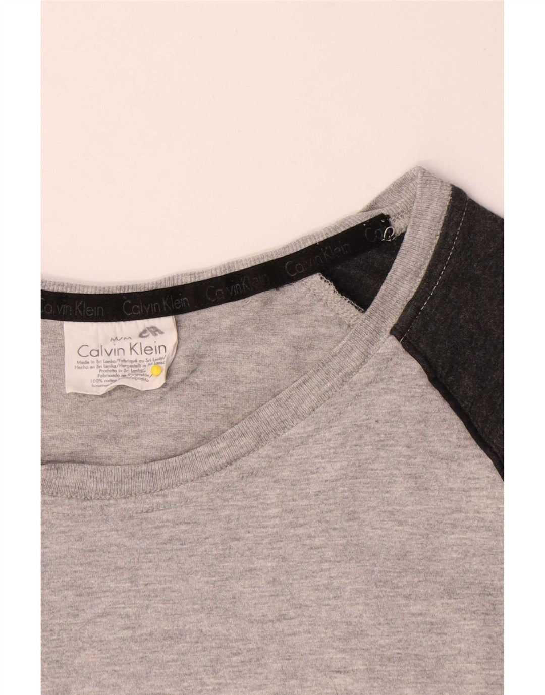 Calvin Klein Herre grafisk top Langærmet mellemgrå Colourblock Bomuld