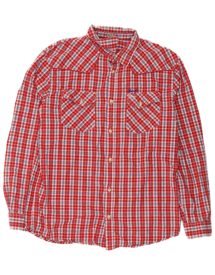 Wrangler herre Regular Fit skjorte XL rød ternet bomuld