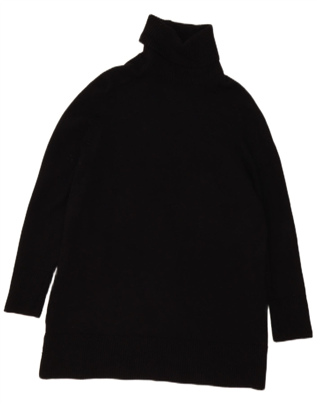Zara Dame Oversized Roll Neck Jumper Sweater UK 10 Small Black Viscose