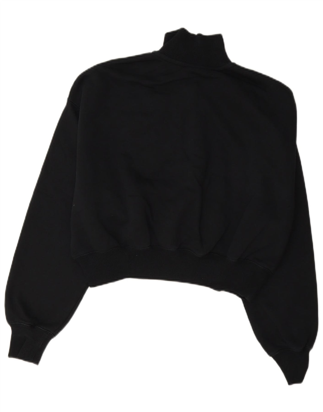 Nike Womens Oversized Crop Zip Neck Sweatshirt Jumper UK 10 Small Black