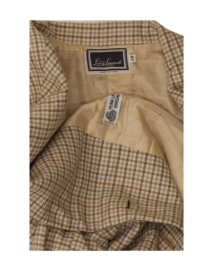 Luisa Spagnoli Dame 2-knaps blazerjakke IT 48 XL Beige Houndstooth