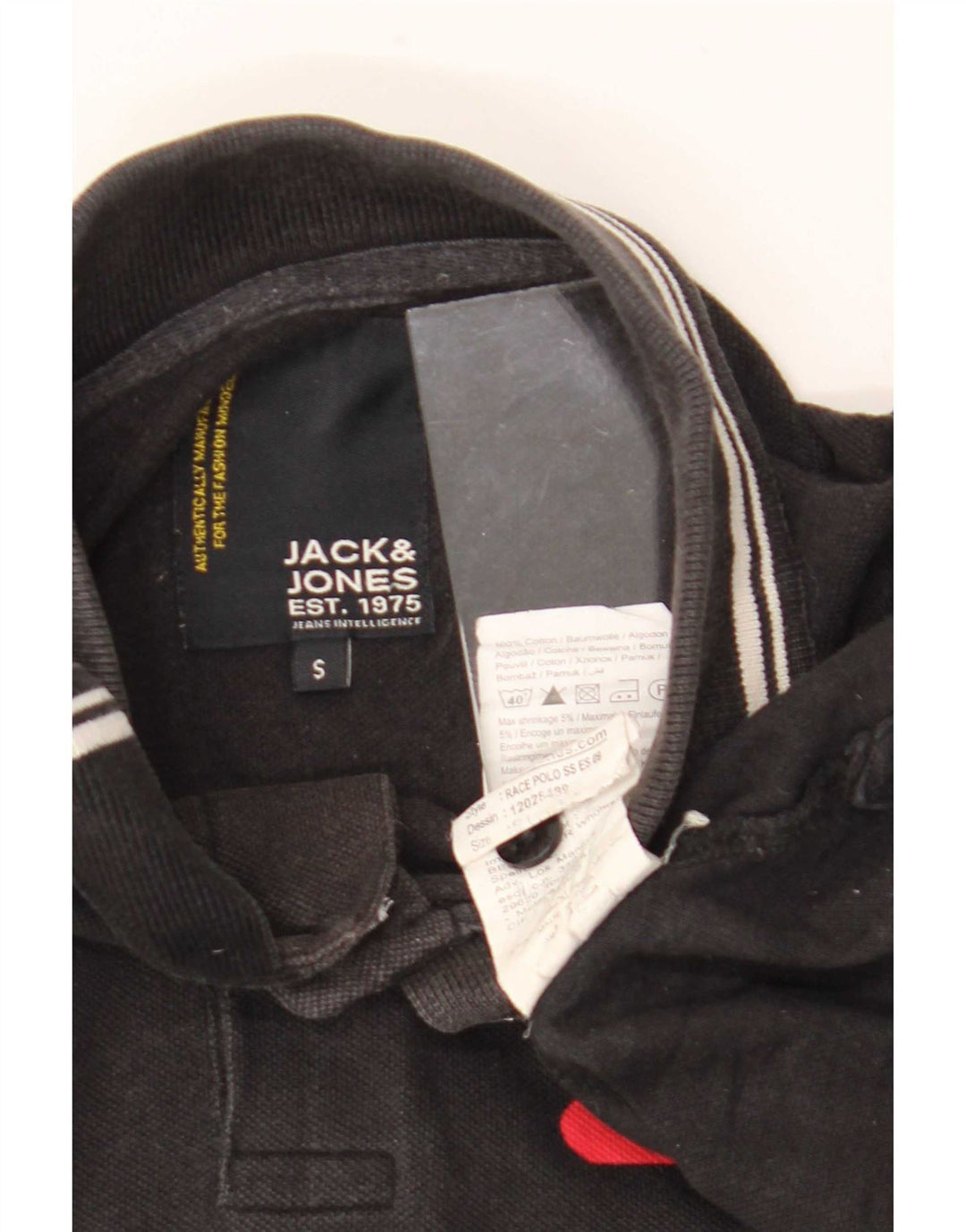 Jack & Jones Herre grafisk poloshirt Lille sort bomuld
