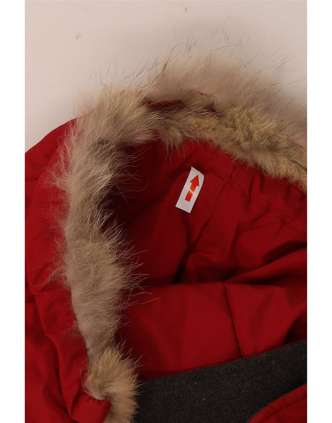 Woolrich Polstret hættejakke til kvinder UK 14 Medium Rød Nylon