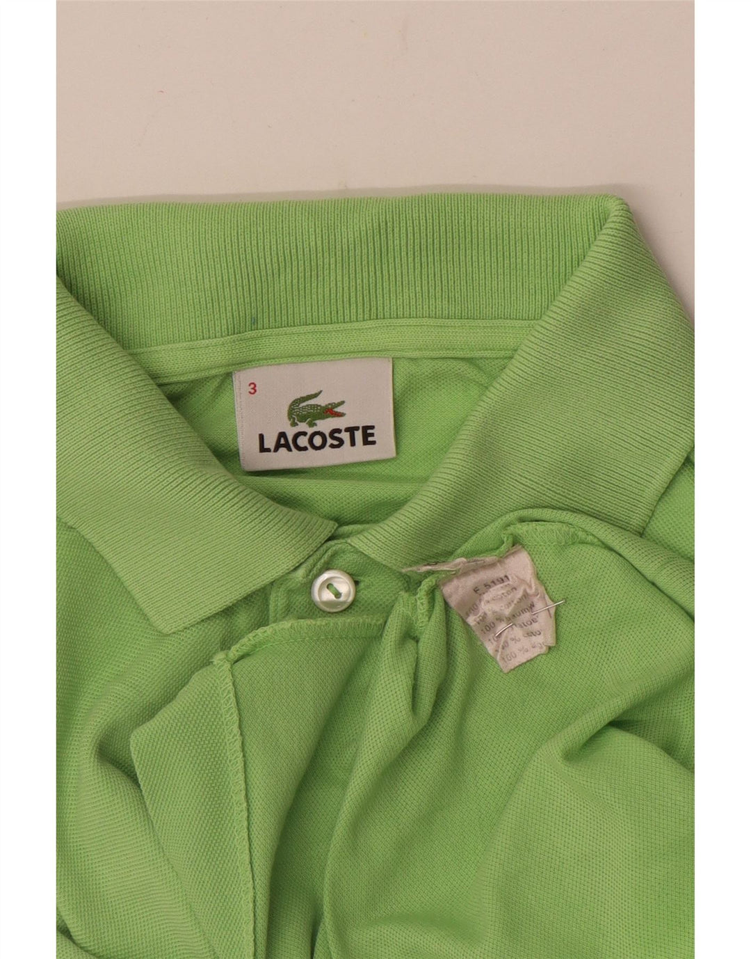 Lacoste herre poloshirt størrelse 3 Lille grøn bomuld