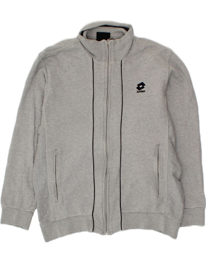 LOTTO Mens Tracksuit Top Jacket XL Grey Cotton Vintage Lotto and Second-Hand Lotto from Messina Hembry 