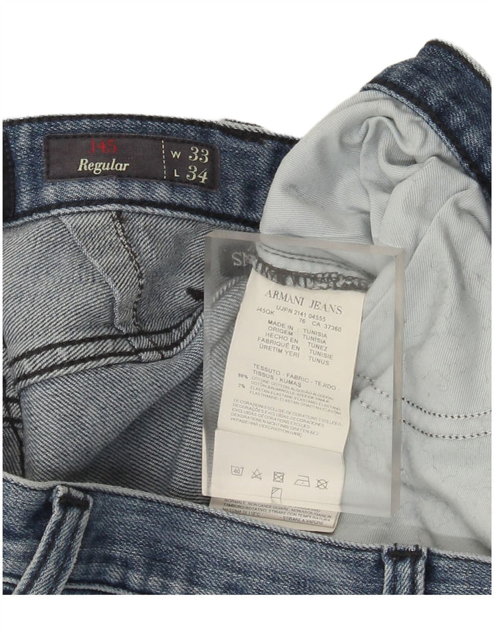 Armani Jeans Herre Regular Straight Jeans W33 L31 Blå Bomuld