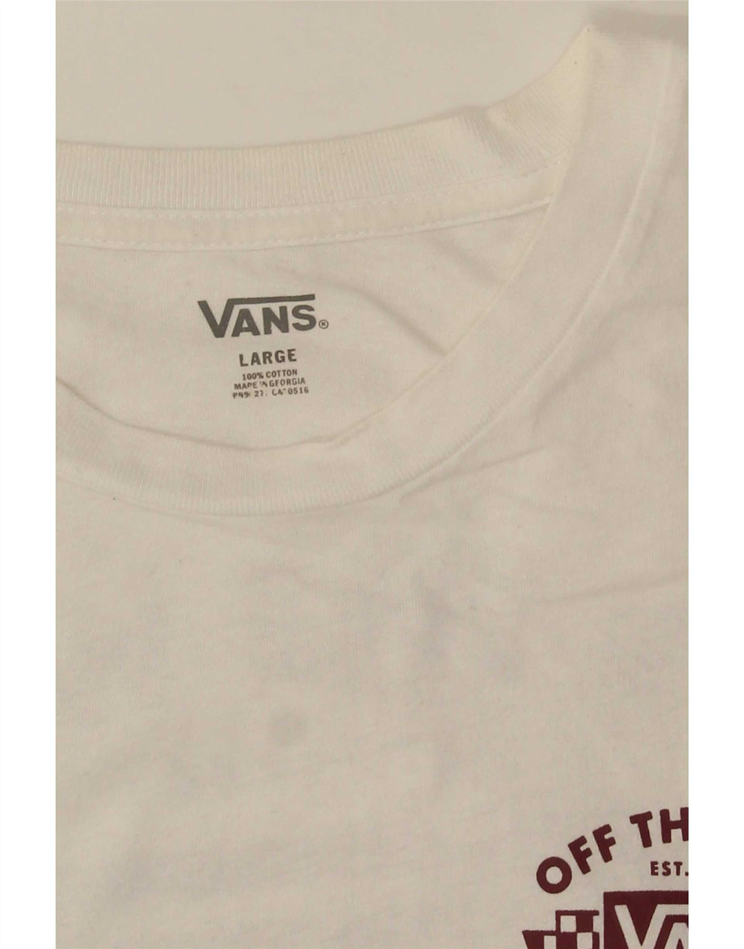 Vans Herre Grafisk T-Shirt Top Stor Hvid Bomuld