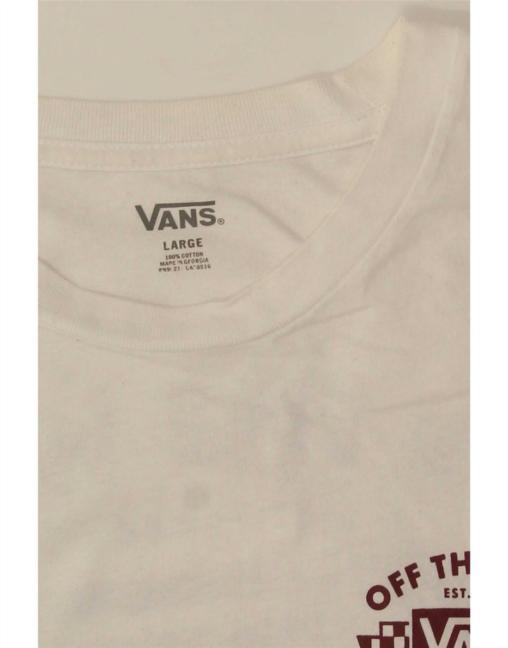 Vans Herre Grafisk T-Shirt Top Stor Hvid Bomuld