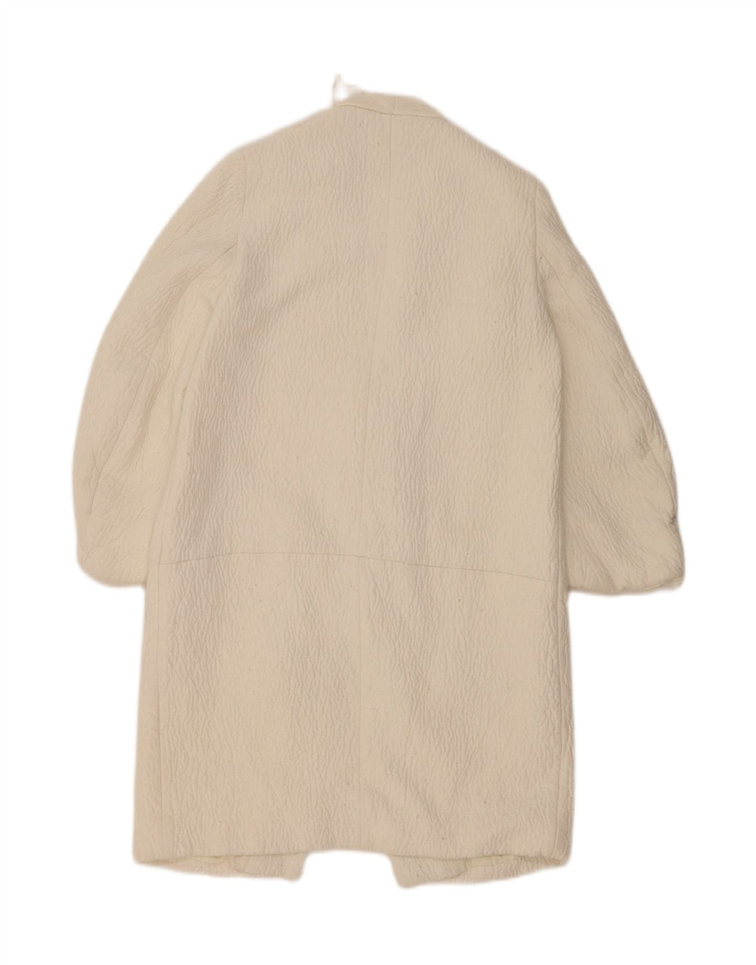 Zara Dame Overfrakke UK 14 Medium Off White Polyester