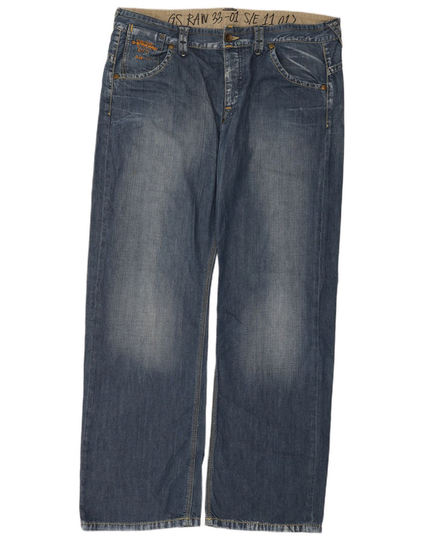 G-Star Herre 3301 Straight Jeans W38 L34 Blå Bomuld